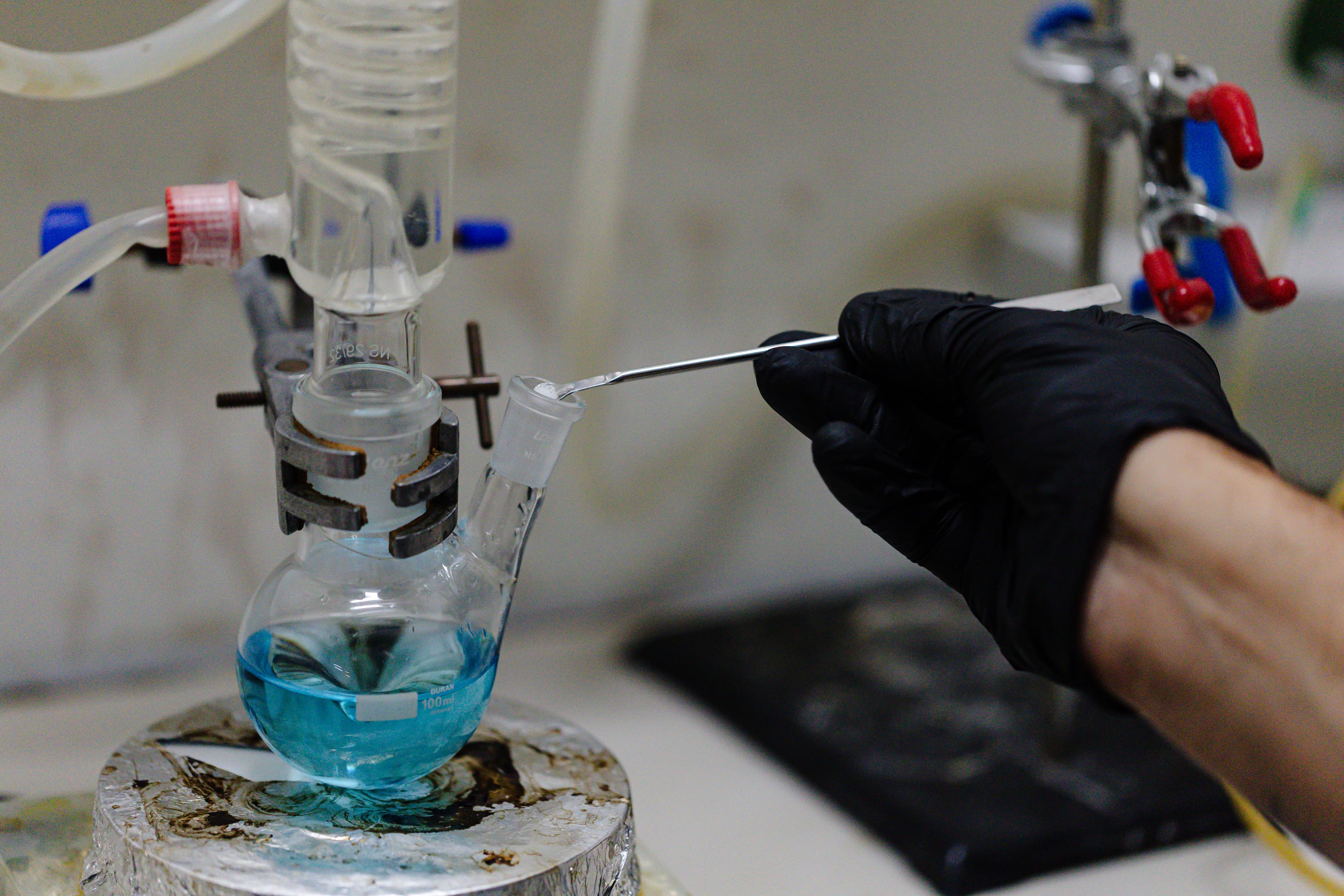 Lab analysis of chemical substances, representing Kykeon Analytics services